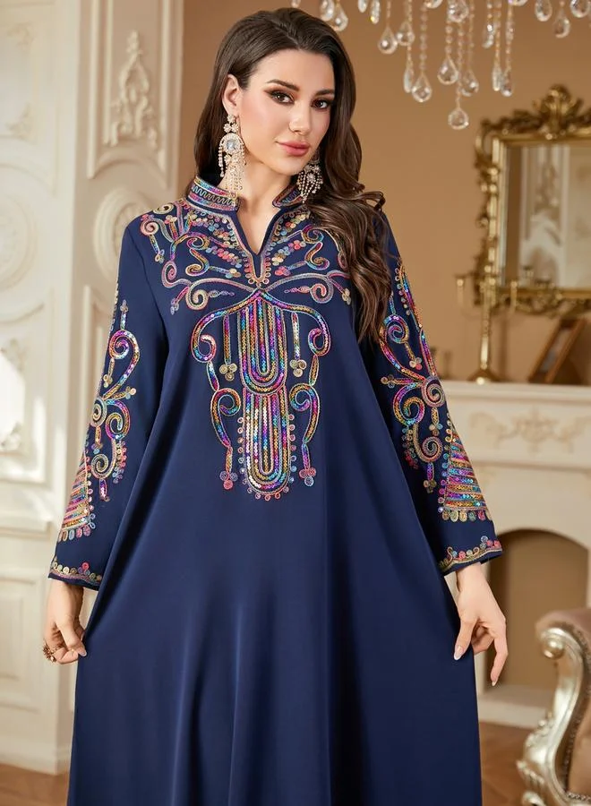 تايك تو جلابية نسائية بشغل يدوي من الترتر